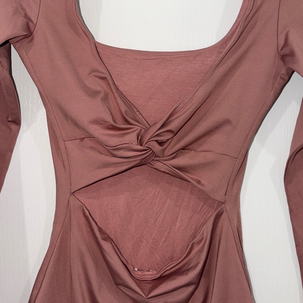 Princess Polly Maroy Long Sleeve Mini Dress Mauve size US 4 body con open back - Picture 7 of 9